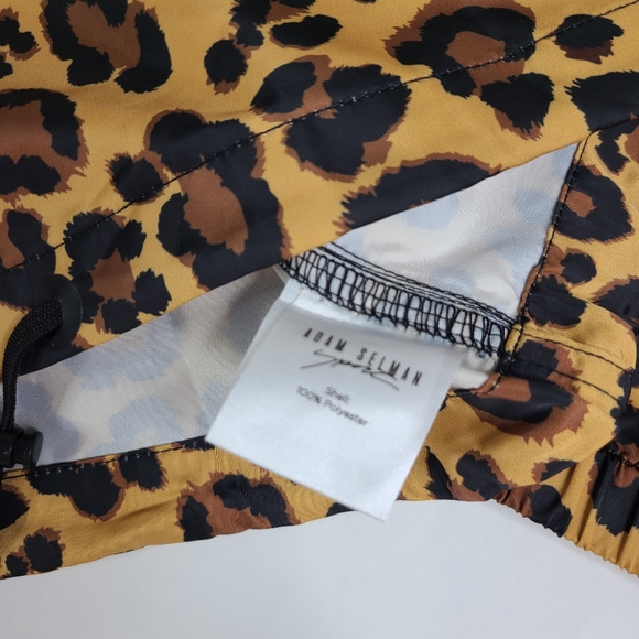 Adam Selman Leopard Cropped Pullover Parka Jacket sz S - Picture 3 of 5